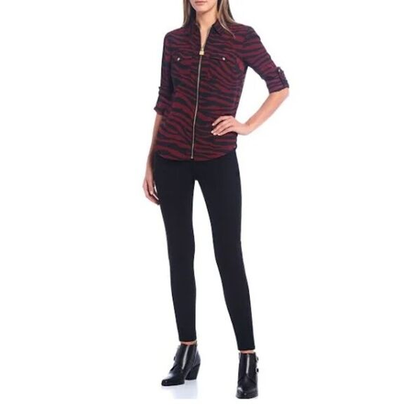 Michael Michael kors womens full-zip tiger striped small blouse - Picture 4 of 11
